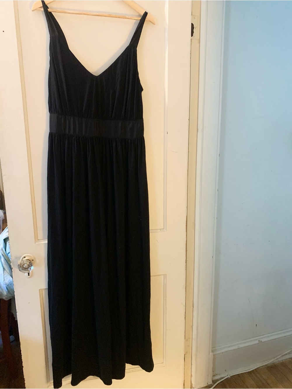 J Crew Black Spaghetti-Strap Maxi Dress